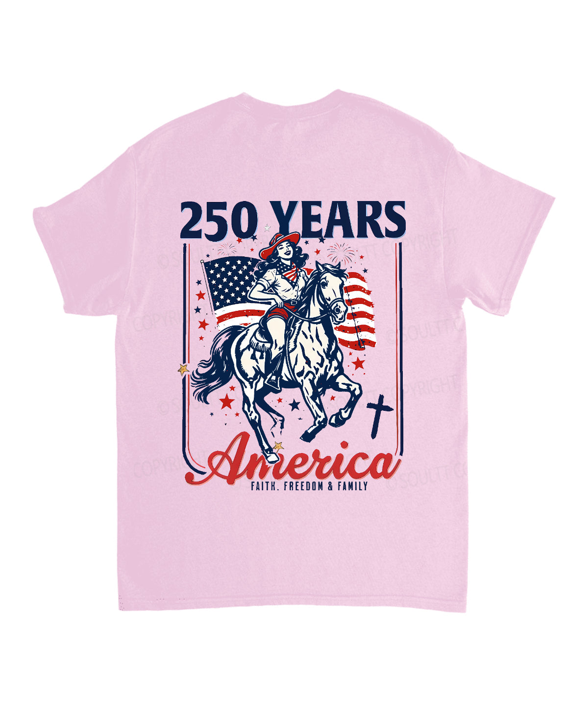 250 Years America Anniversary Double Sided Unisex Cotton Christian T-Shirt