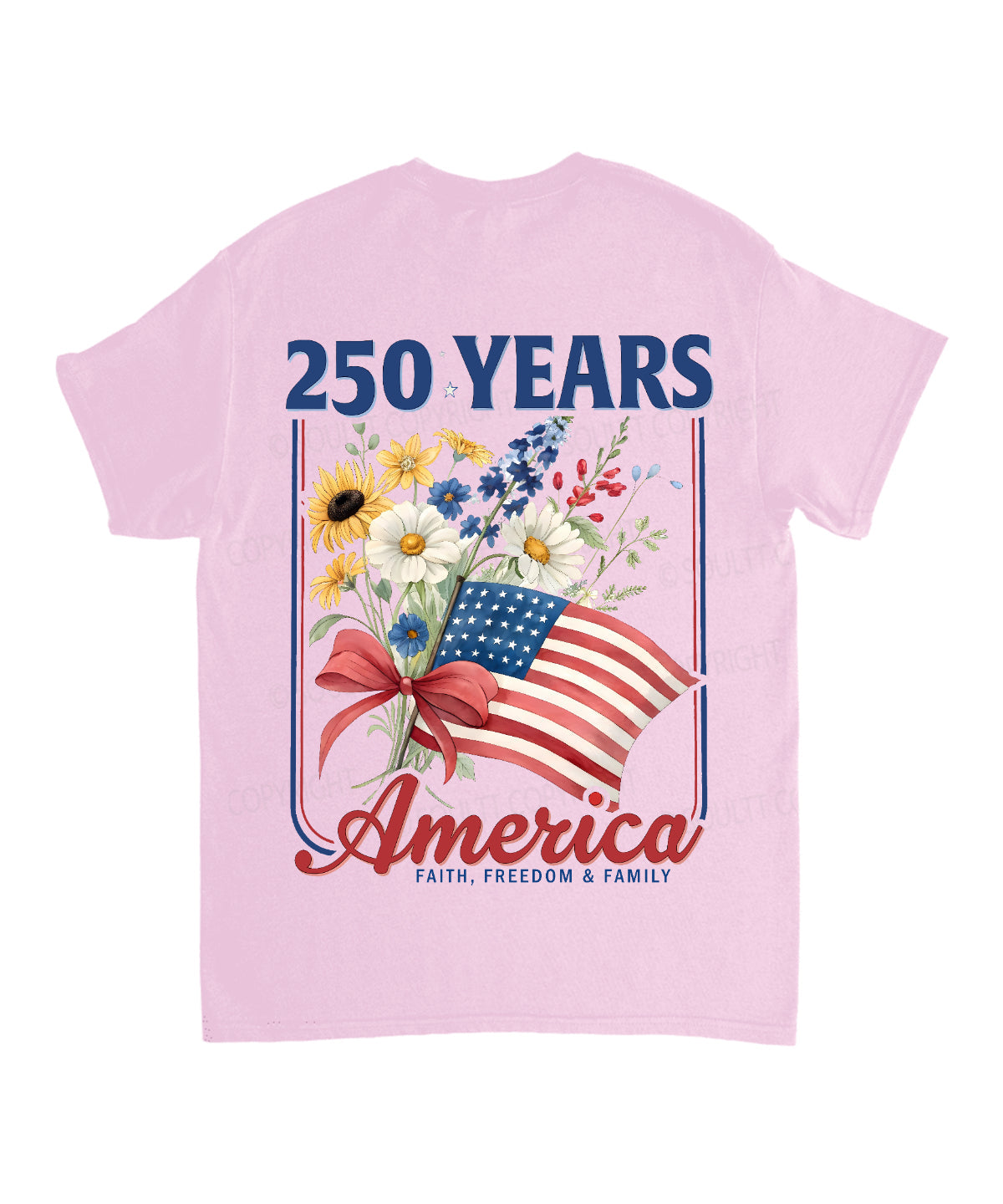 250 Years America Anniversary Double Sided Unisex Cotton Christian T-Shirt