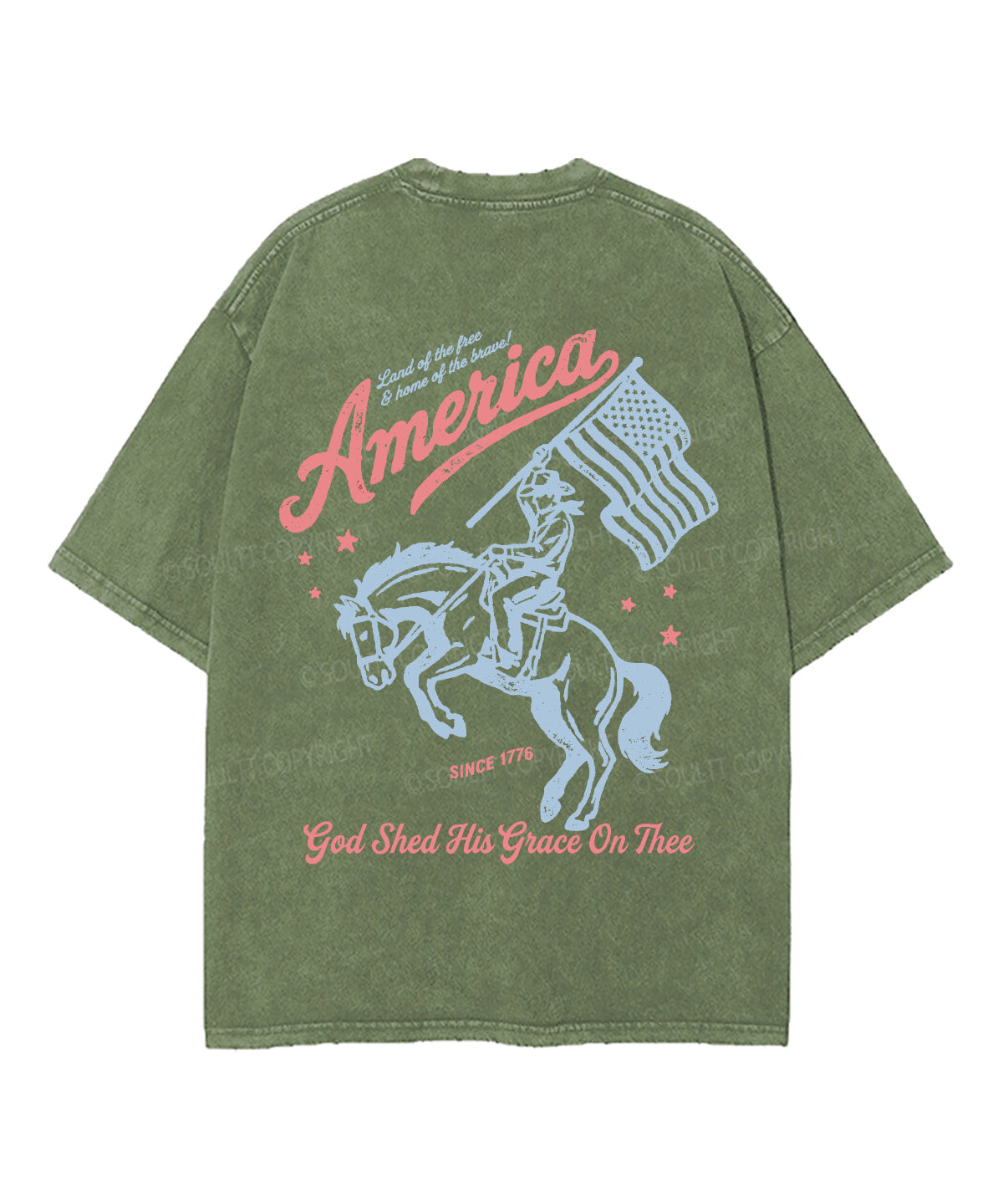 God Shed His Grace On Thee Double Sided Unisex Washed Christian T-shirt