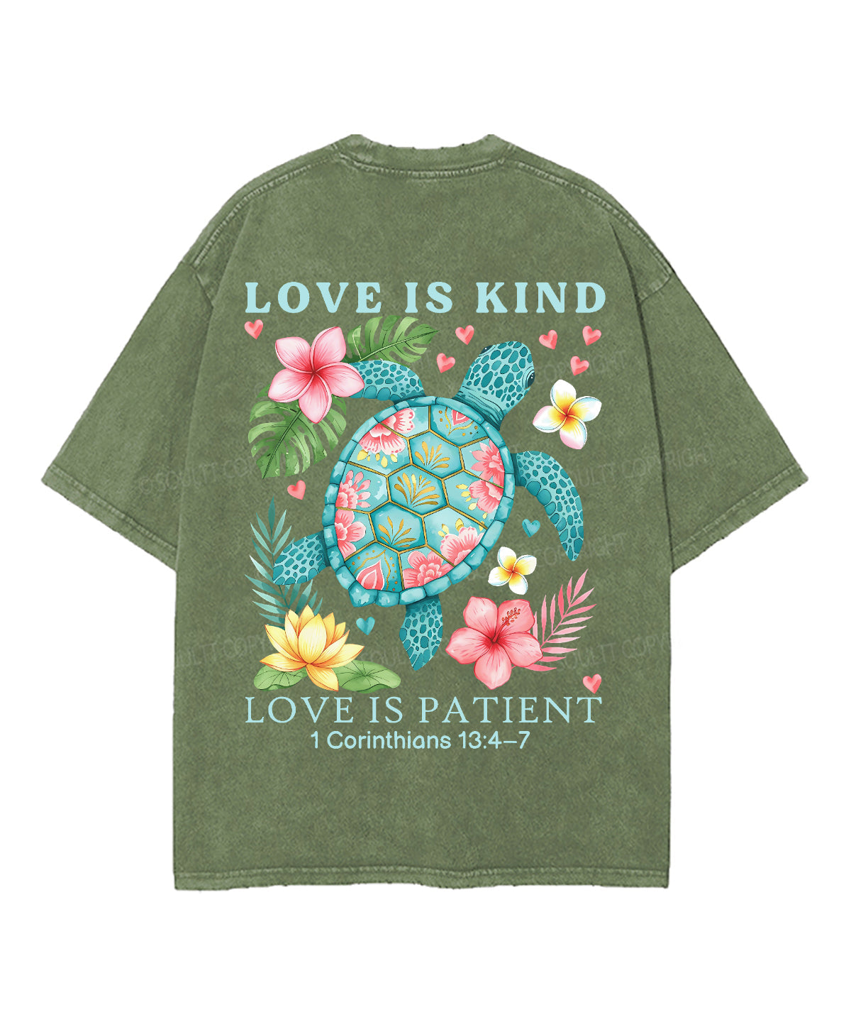 Love Is Kind Double Sided Unisex Washed Christian T-shirt