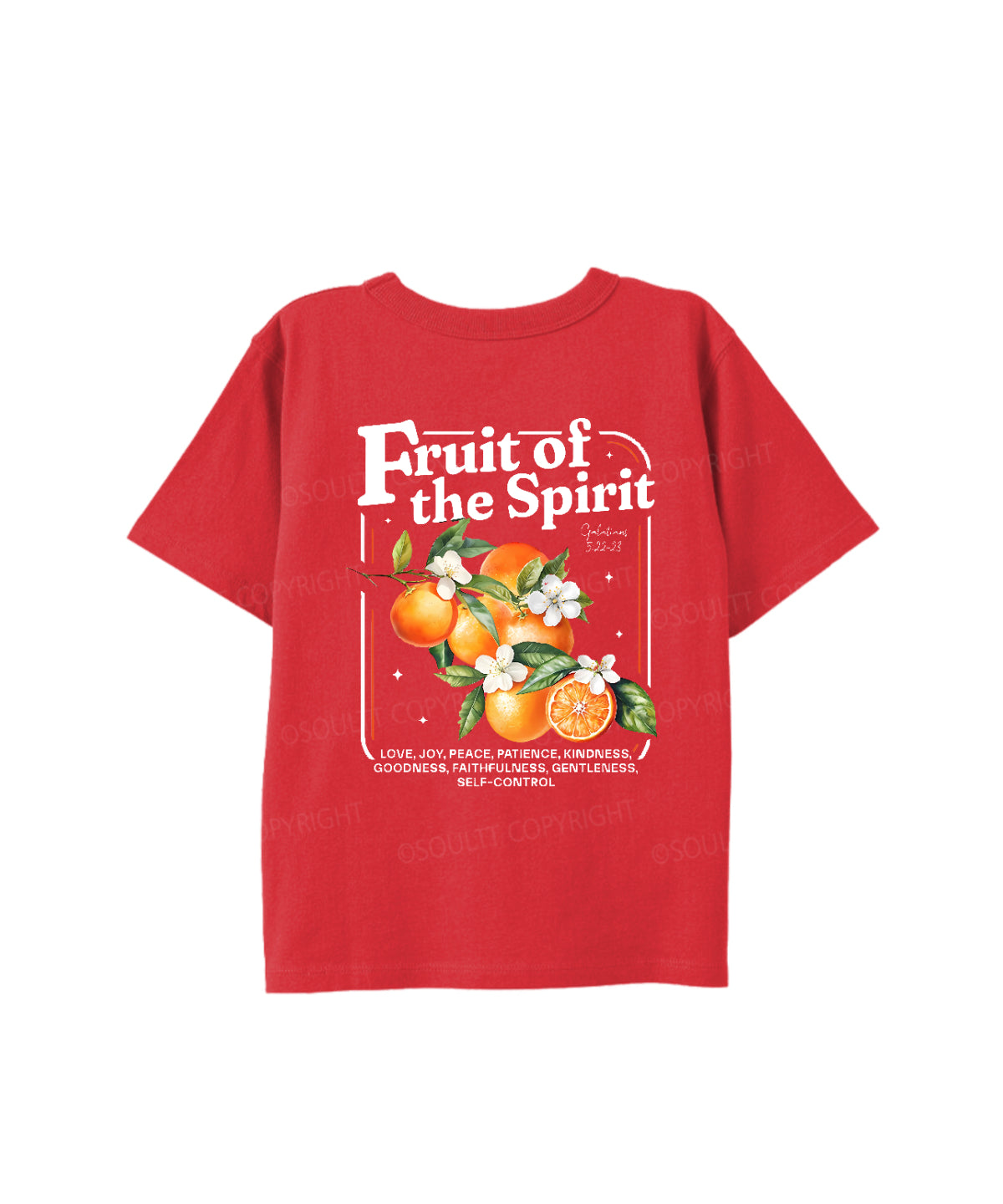 Kids Fruit Of The Spirit Double Sided Cotton Christian T-shirt