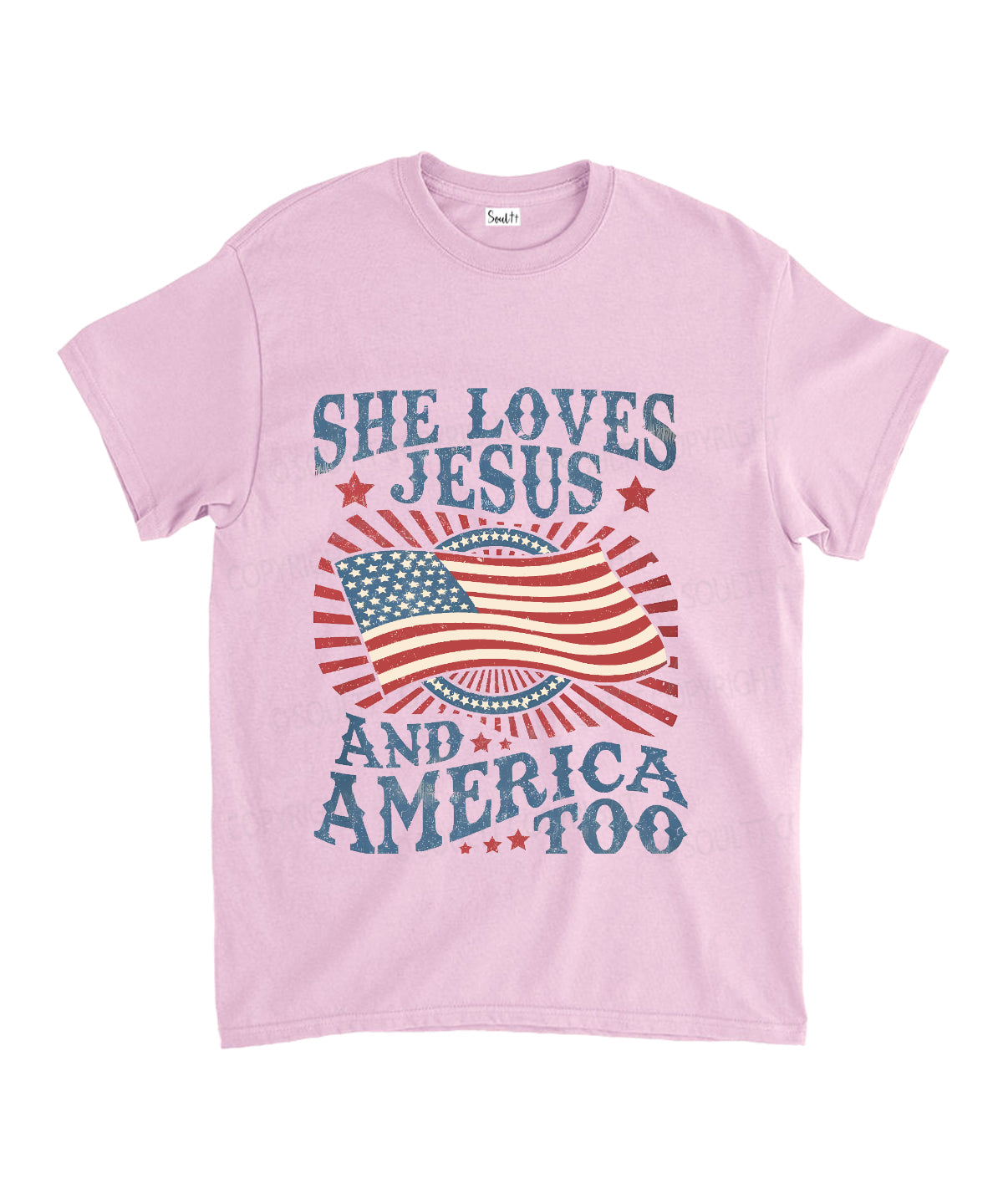 She Loves Jesus And America Too Unisex Cotton Christian T-Shirt