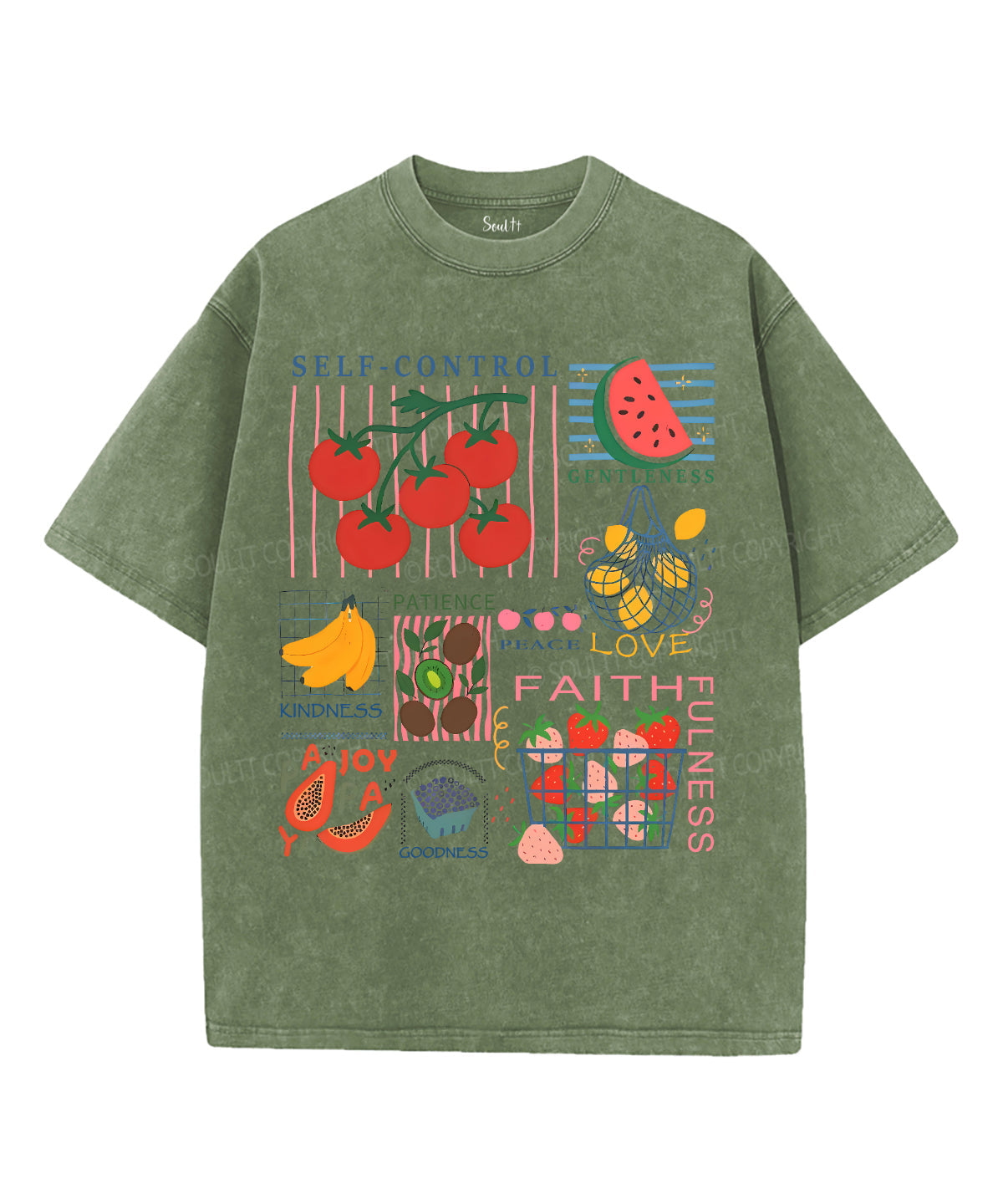 Fruit Of The Spirit Unisex Washed Christian T-shirt