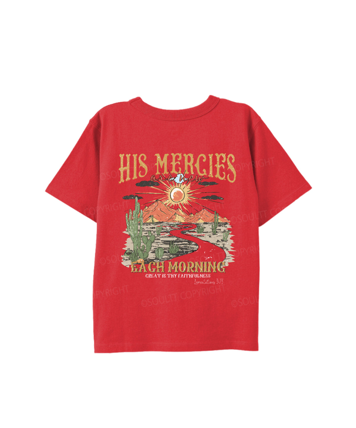 Kids His Mercies Are New Double Sided Cotton Christian T-shirt