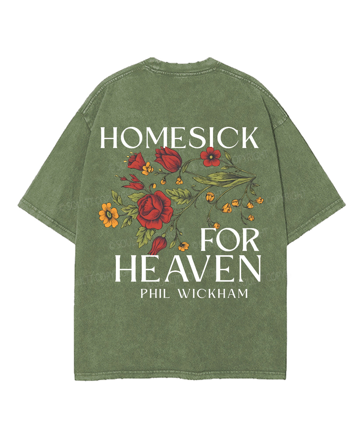 Homesick For Heaven Double Sided Unisex Washed Christian T-shirt