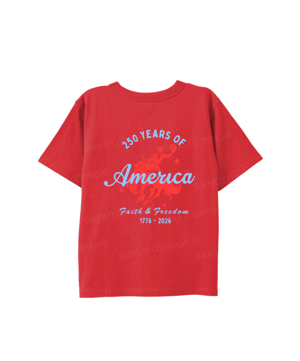 Kids 250 Years America Anniversary Double Sided Cotton Christian T-shirt