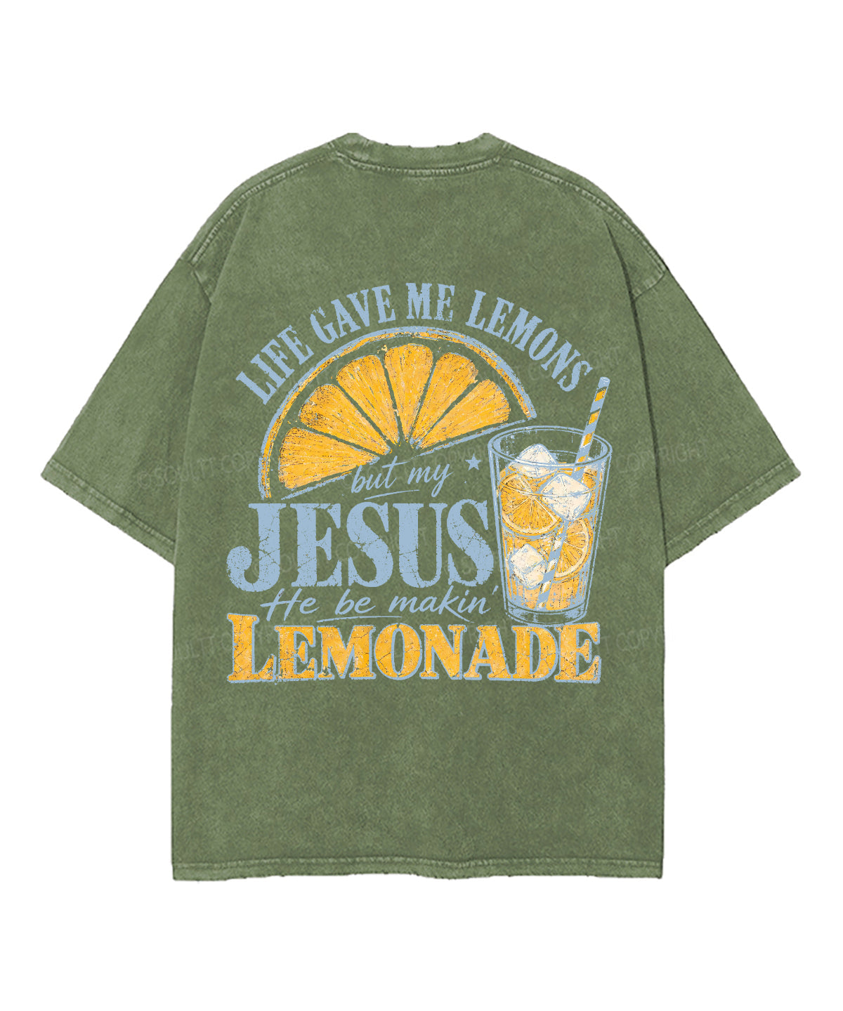 Life Gave Me Some Lemons Double Sided Unisex Washed Christian T-shirt