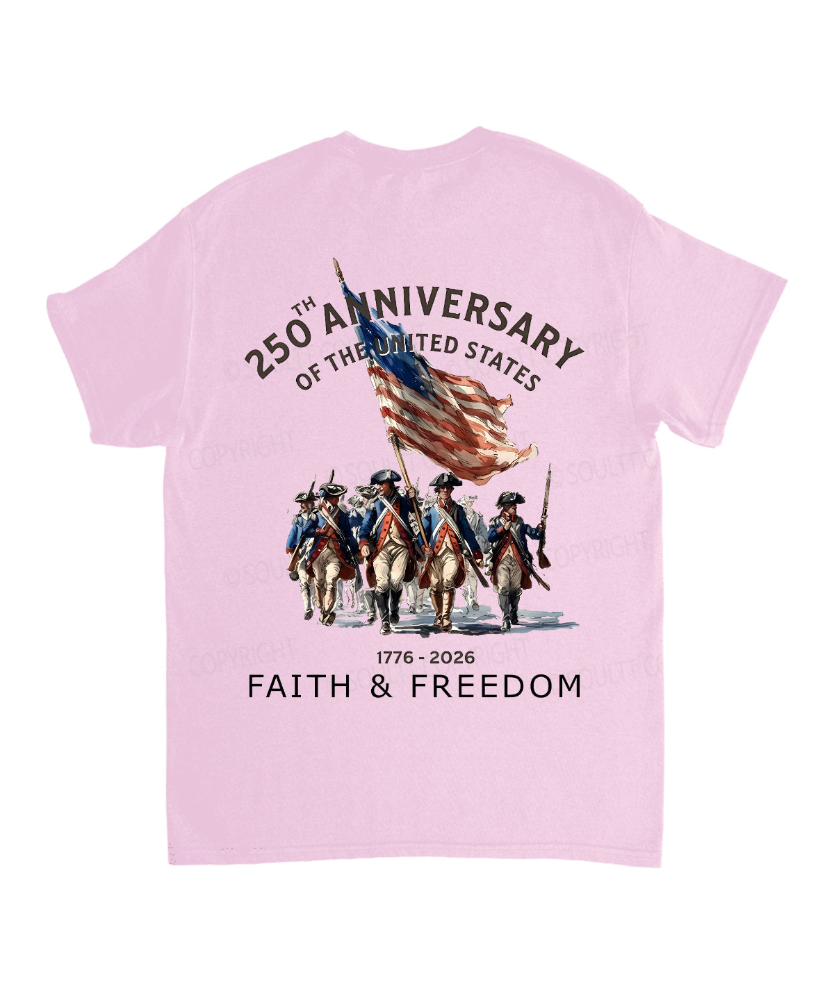 250 Years America Anniversary Double Sided Unisex Cotton Christian T-Shirt