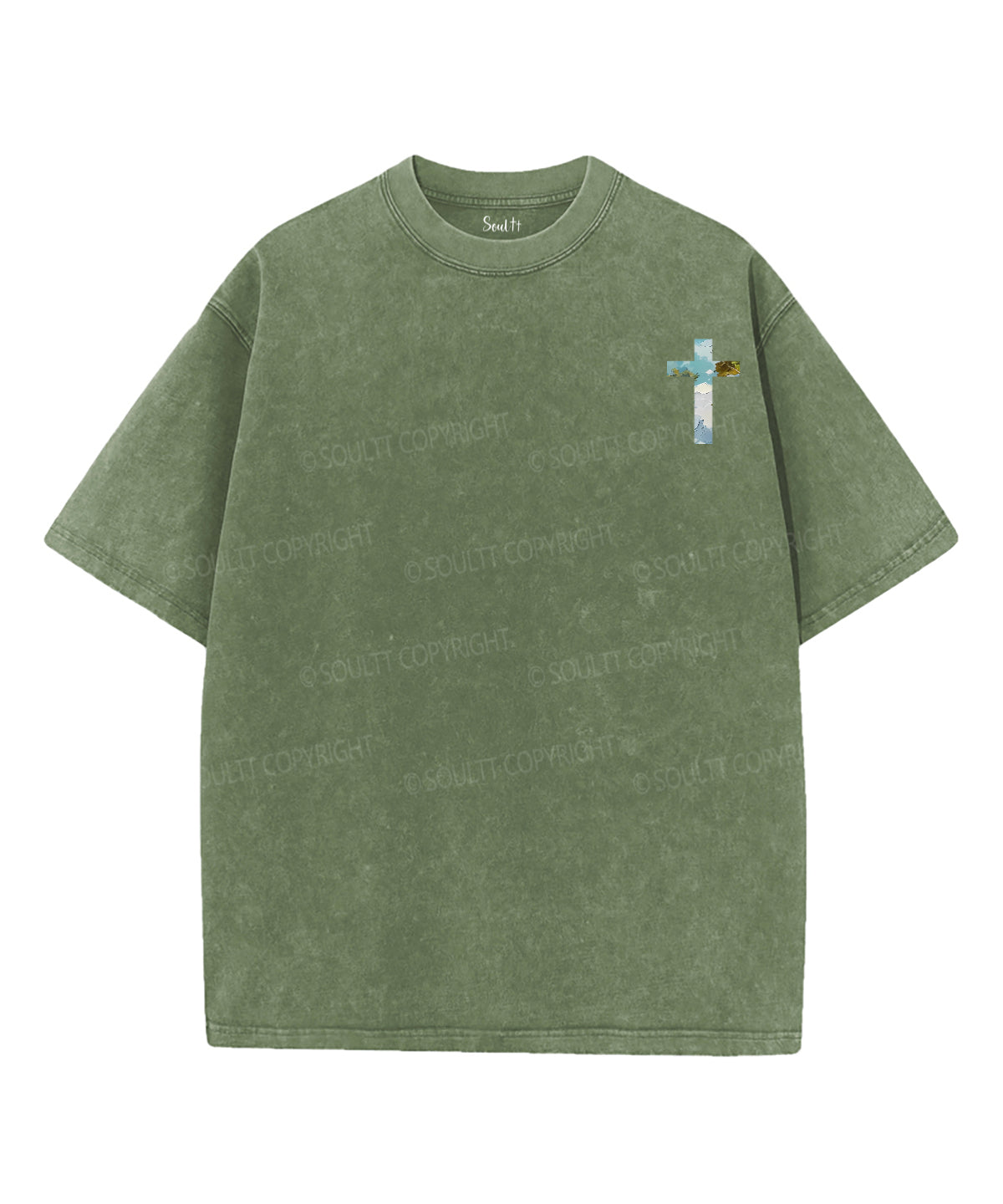 Rooted In Christ Double Sided Unisex Washed Christian T-shirt