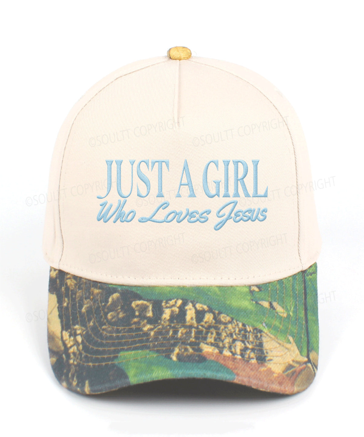 Just A Girl Who Loves Jesus Embroidered Christian Trucker Hat
