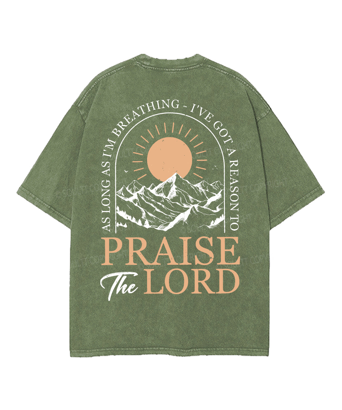 Praise The Lord Double Sided Unisex Washed Christian T-shirt