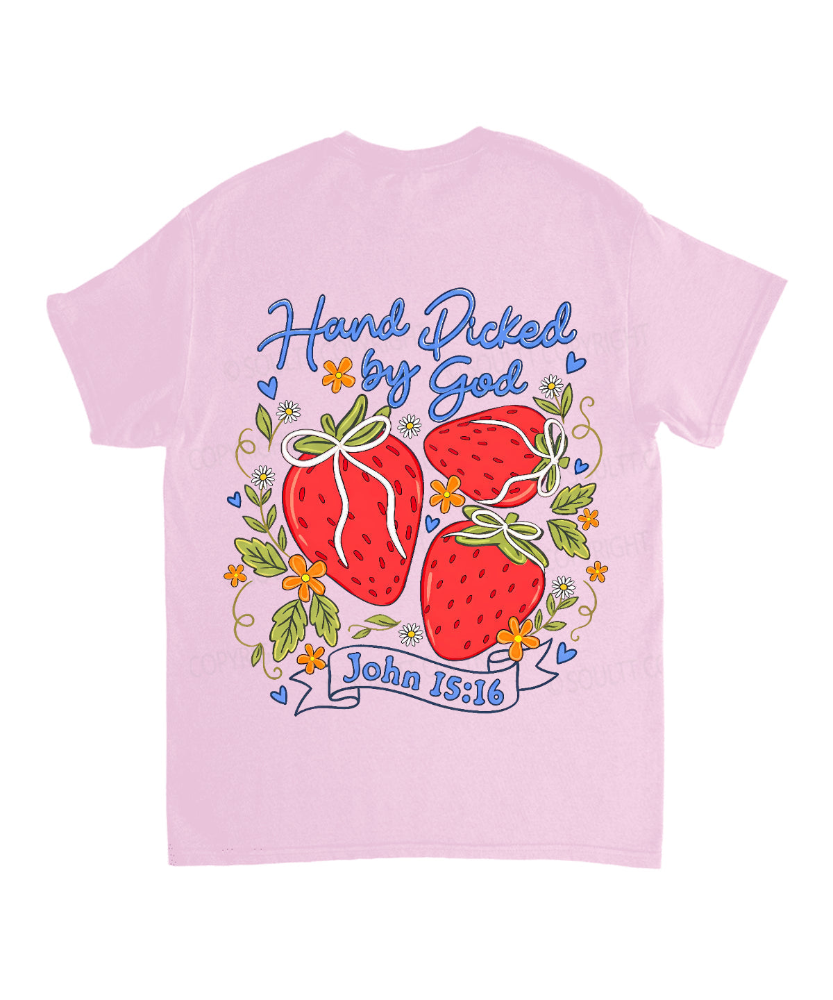 Hand Picked By God Double Sided Unisex Cotton Christian T-Shirt