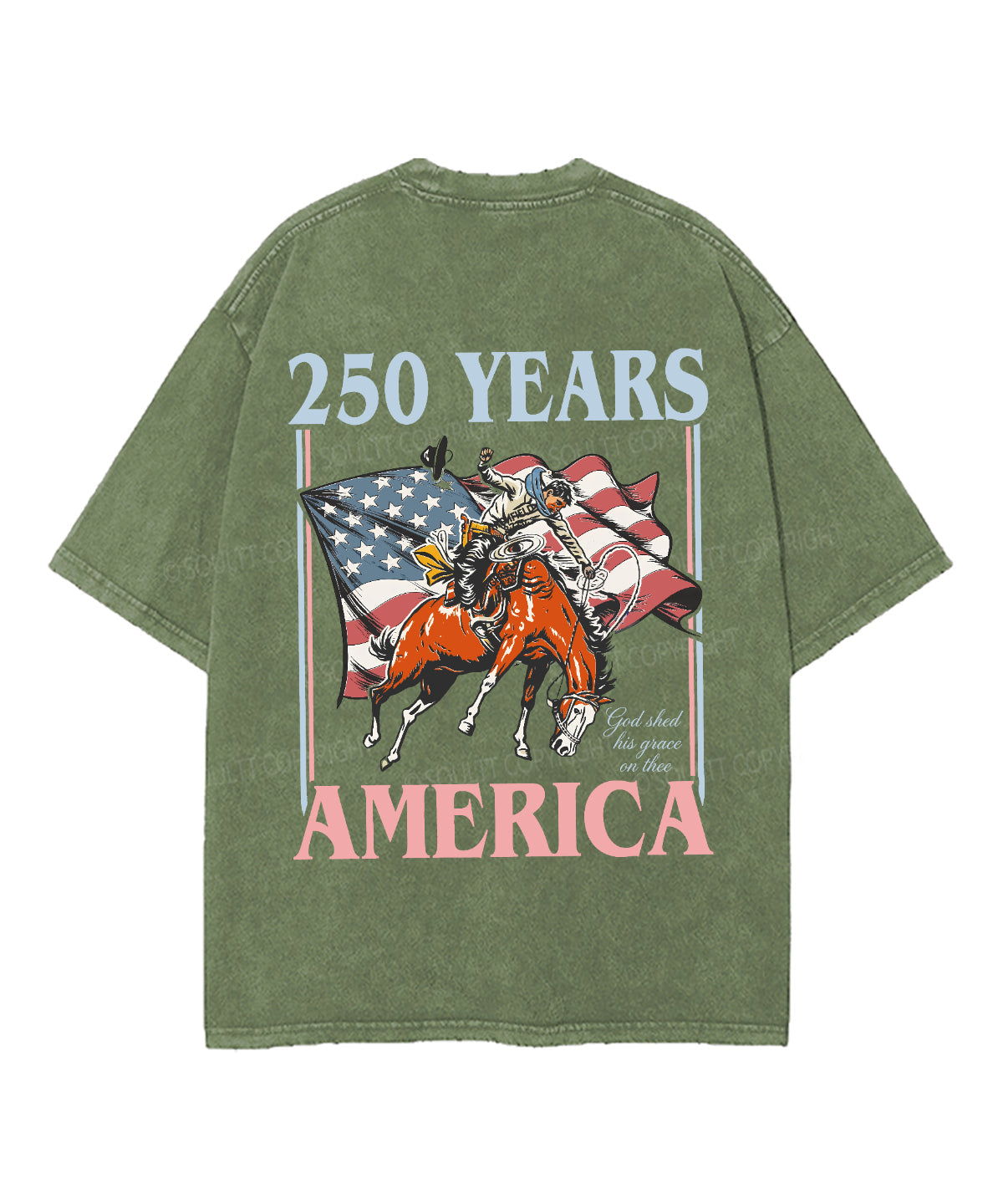250 Years America Anniversary Double Sided Unisex Washed Christian T-shirt