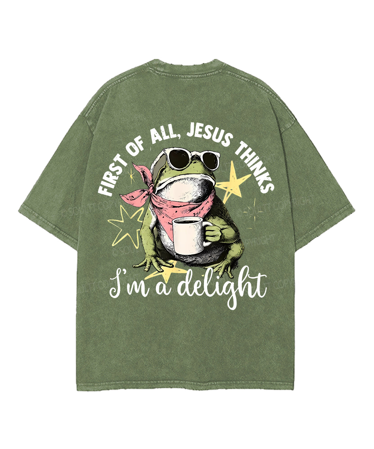 First Of All Jesus Thinks I’m A Delight Double Sided Unisex Washed Christian T-shirt