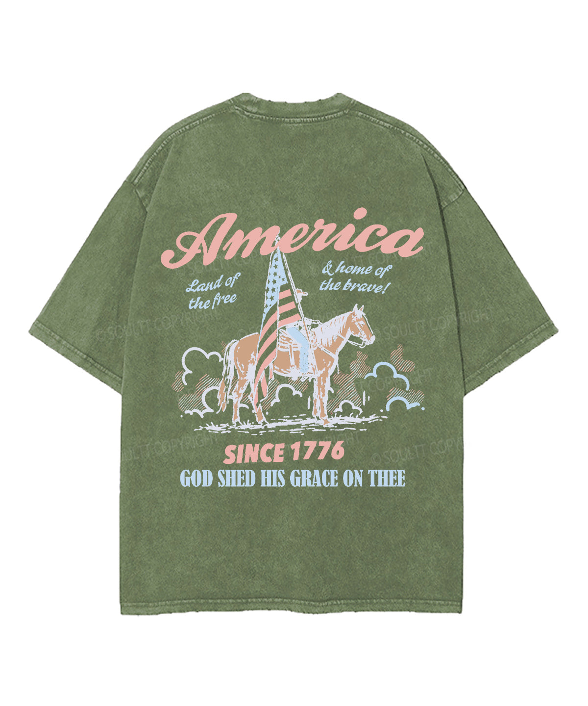 God Shed His Grace On Thee Double Sided Unisex Washed Christian T-shirt