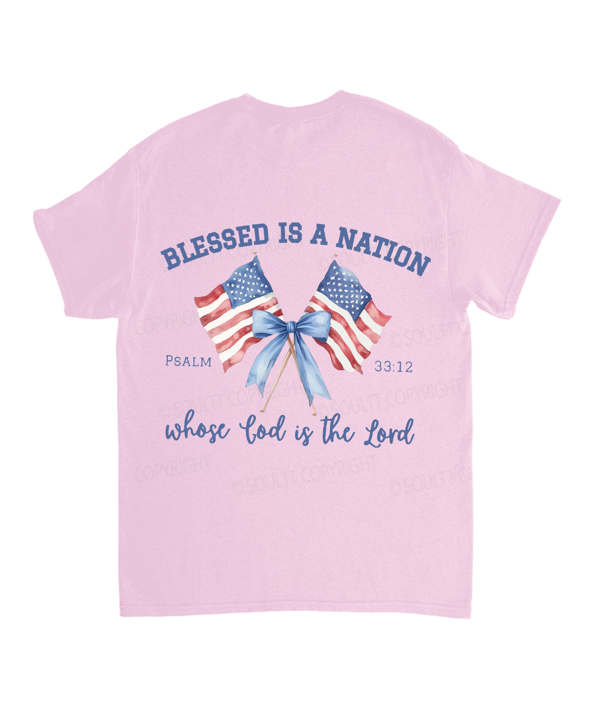 Blessed Is A Nation Whose god Is The Lord Double Sided Unisex Cotton Christian T-Shirt