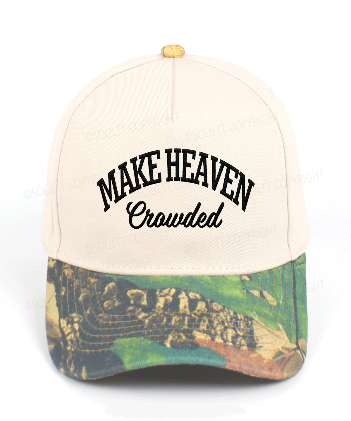 Make Heaven Crowded Embroidered Christian Trucker Hat