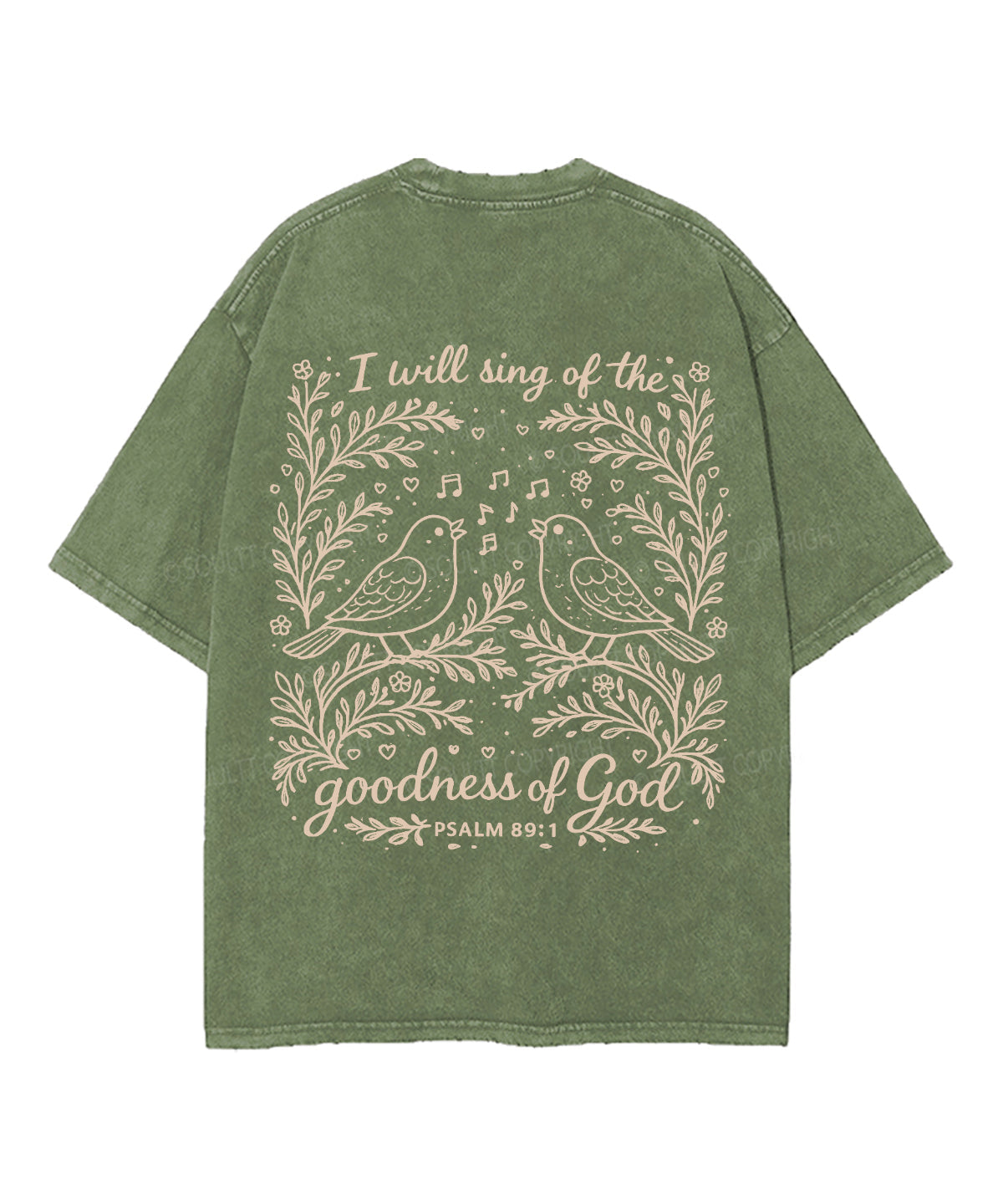 I Will Sing Of The Goodness Of God Double Sided Unisex Washed Christian T-shirt