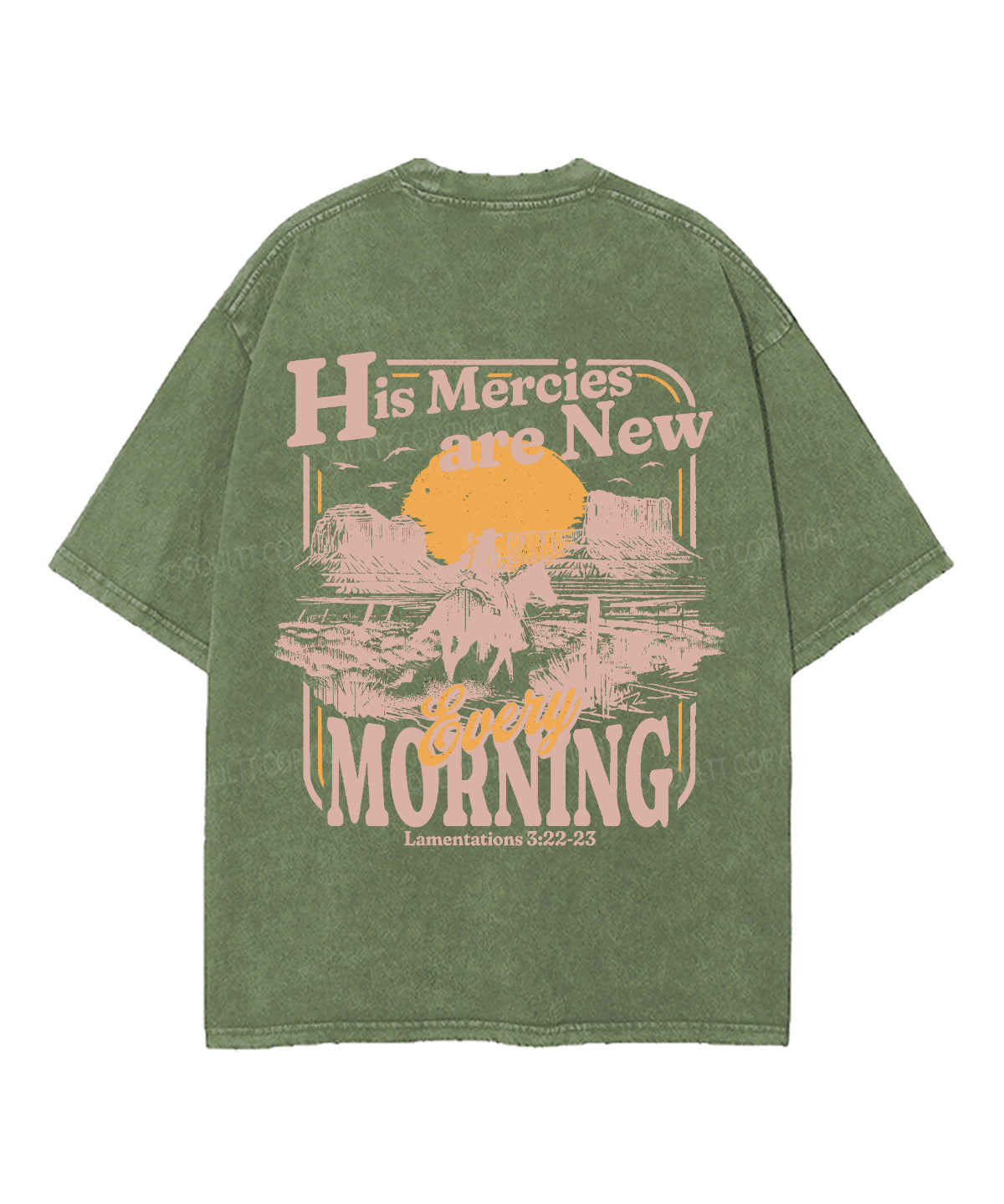 His Mercies Are New Every Morning Double Sided Unisex Washed Christian T-shirt