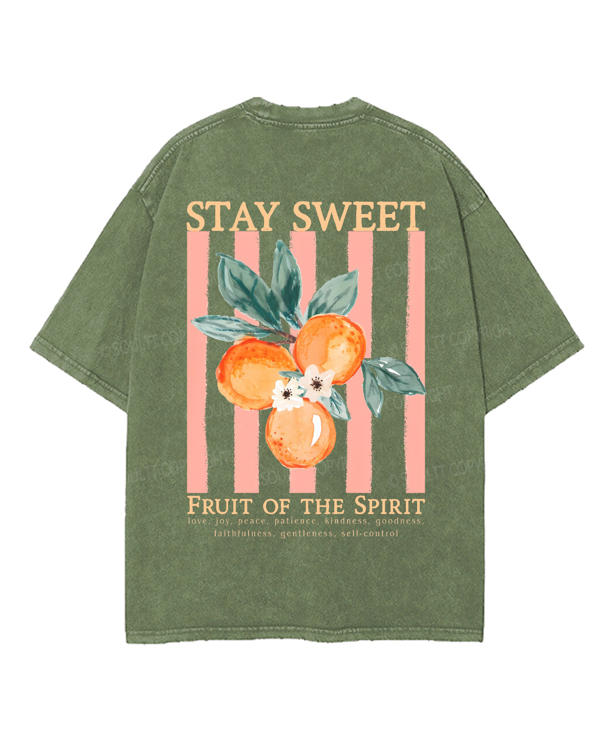 Fruit Of The Spirit Double Sided Unisex Washed Christian T-shirt
