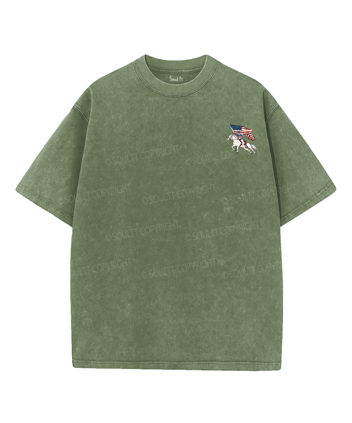 We Love Jesus,And America Too Double Sided Unisex Washed Christian T-shirt