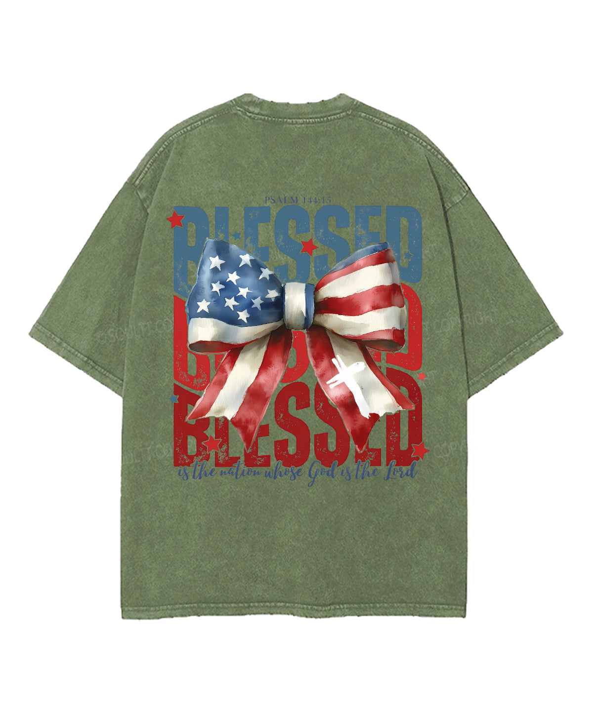 Blessed Is The Nation Whose God Is The Lord Unisex Washed Christian T-shirt
