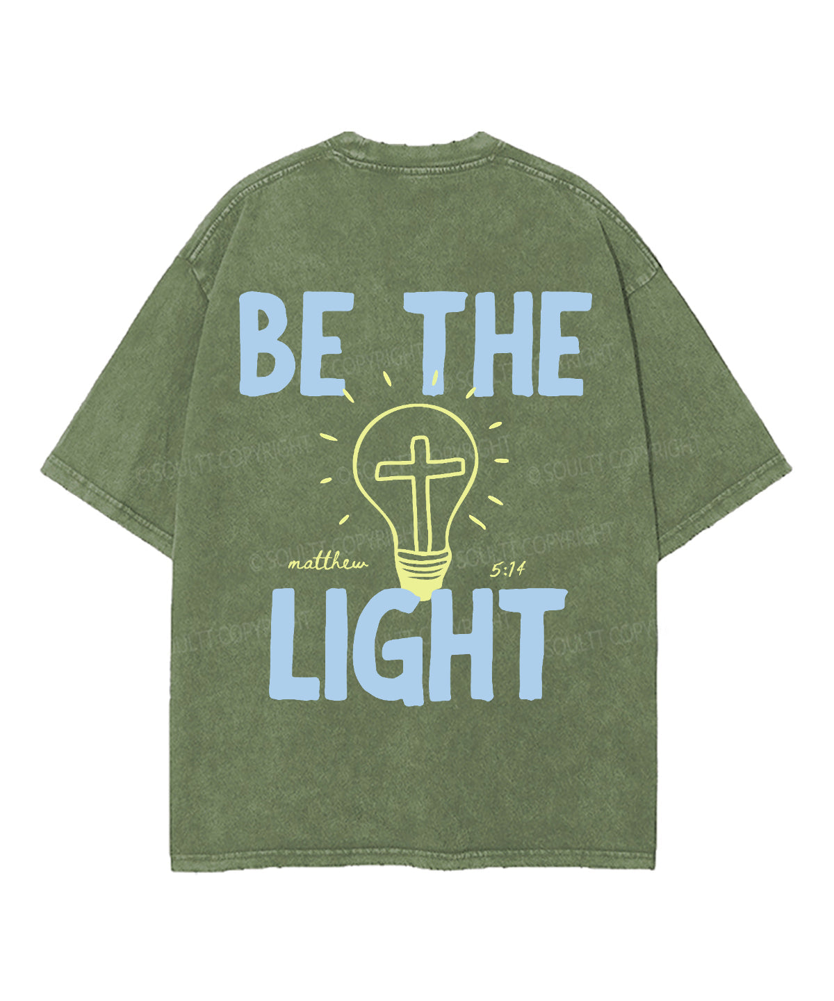 Be The Light Double Sided Unisex Washed Christian T-shirt