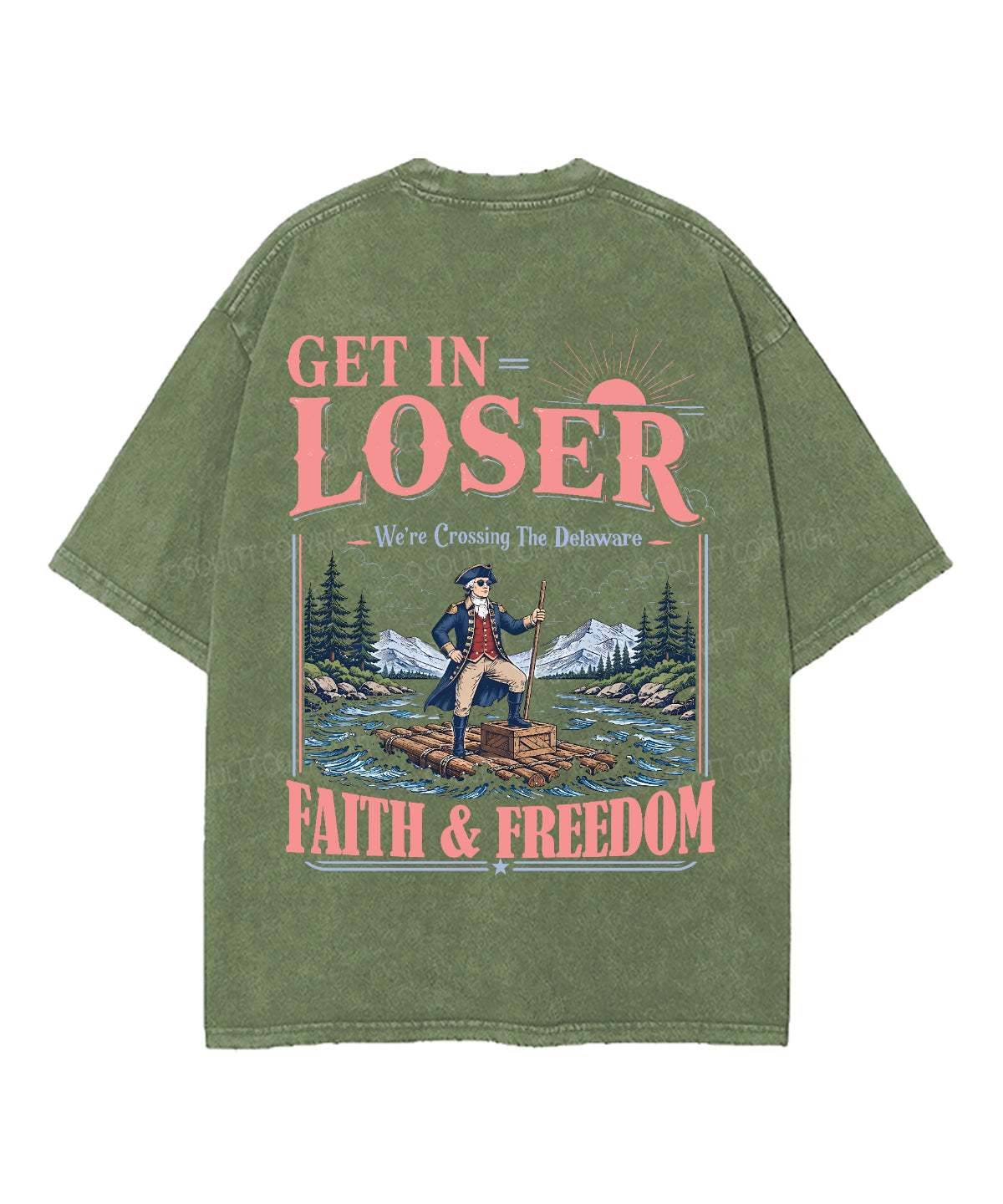 Faith & Freedom Double Sided Unisex Washed Christian T-shirt
