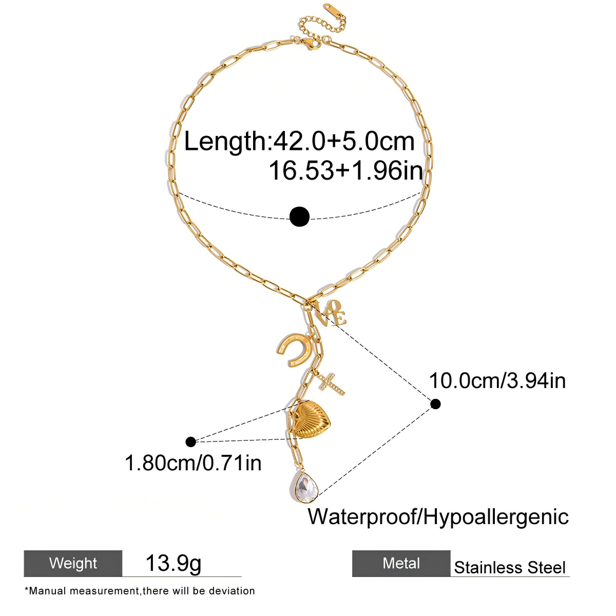 Multi-Charm 14KGold Y-Necklace