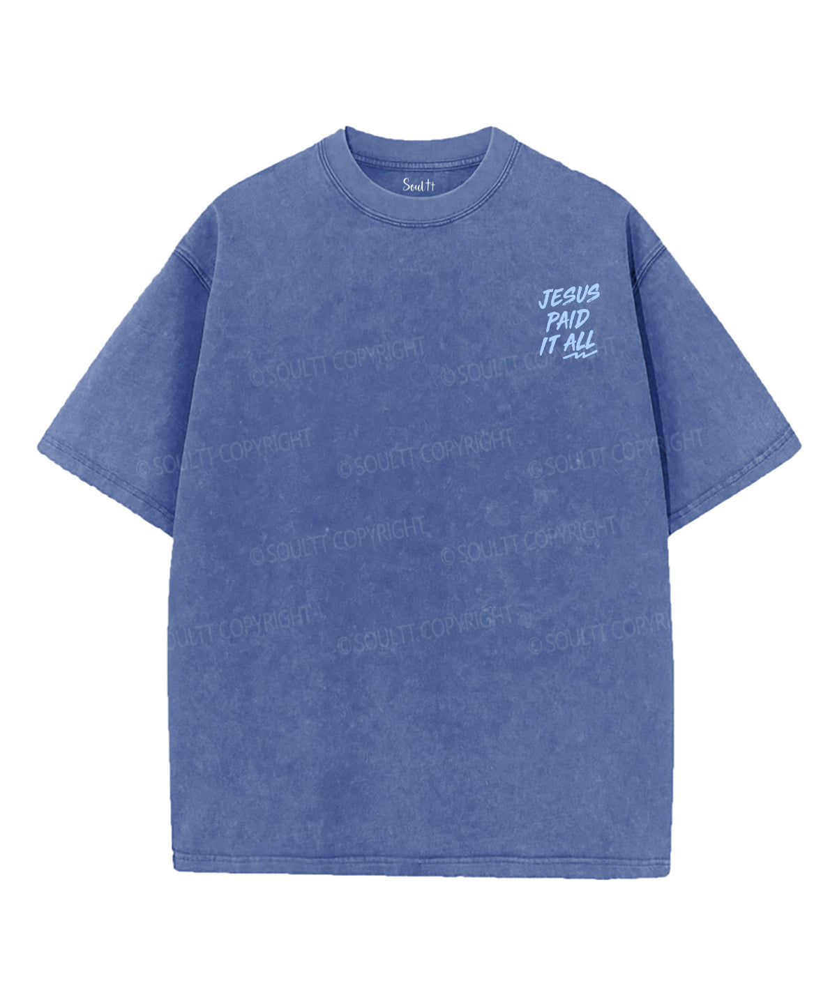 Jesus Paid It All Double Sided Unisex Washed Christian T-shirt