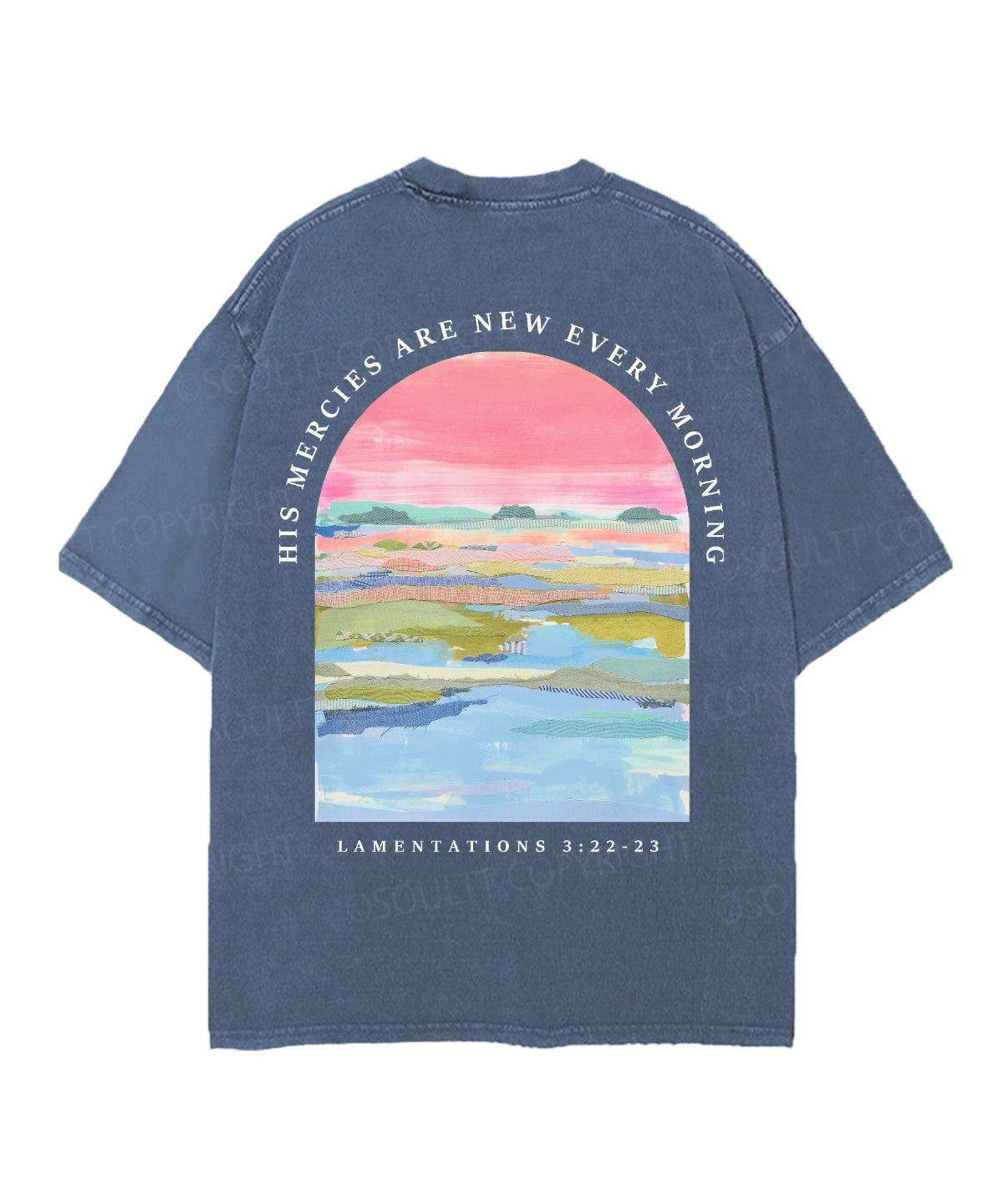 His Mercies Are New Every Morning Double Sided Unisex Christian Washed T-Shirt & Shorts