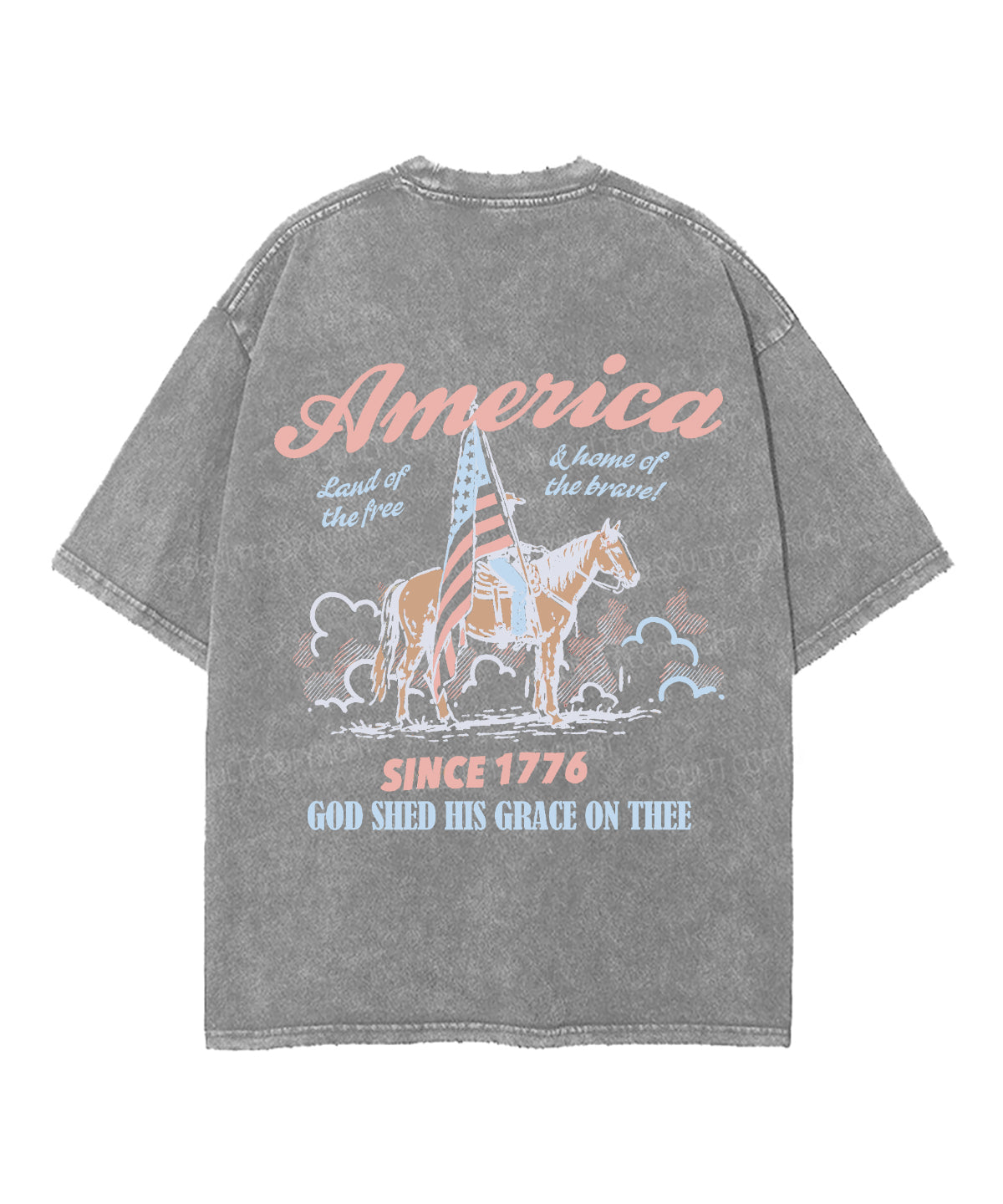 God Shed His Grace On Thee Double Sided Unisex Washed Christian T-shirt