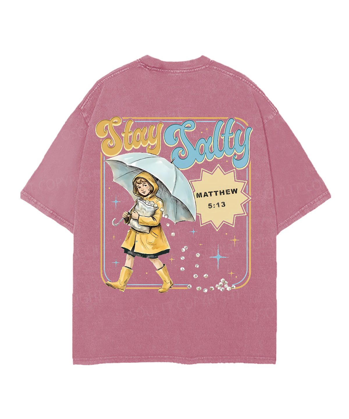 Stay Salty Double Sided Unisex Christian Washed T-Shirt & Shorts