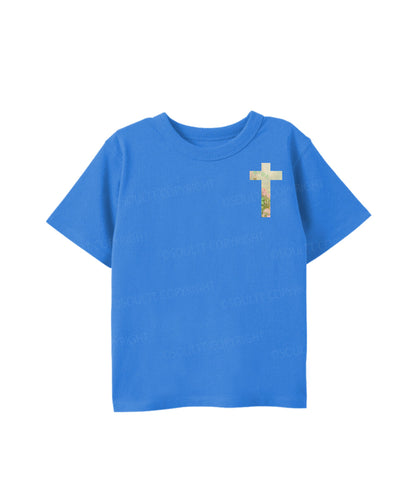 Kids No Lucky Simply Blessed St. Patrick's Day Double Sided Cotton Christian T-shirt