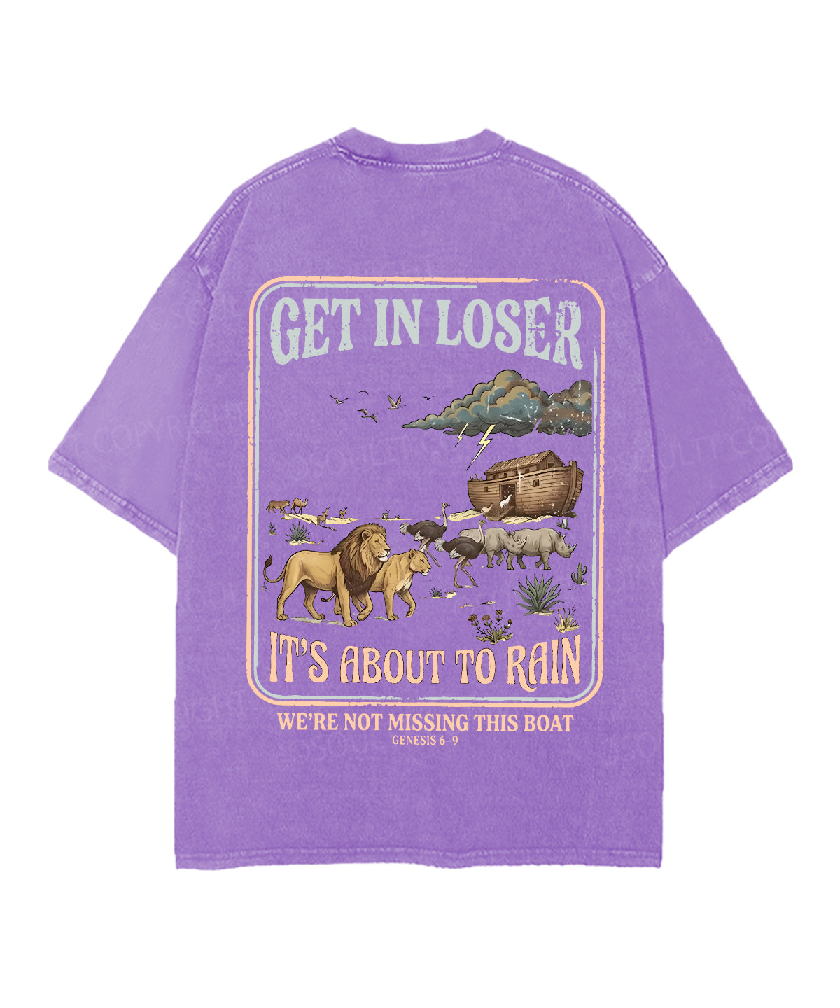 It's About To Rain We're Not Missing This Boat Double Sided Unisex Christian Washed T-Shirt & Shorts