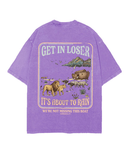 It's About To Rain We're Not Missing This Boat Double Sided Unisex Christian Washed T-Shirt & Shorts