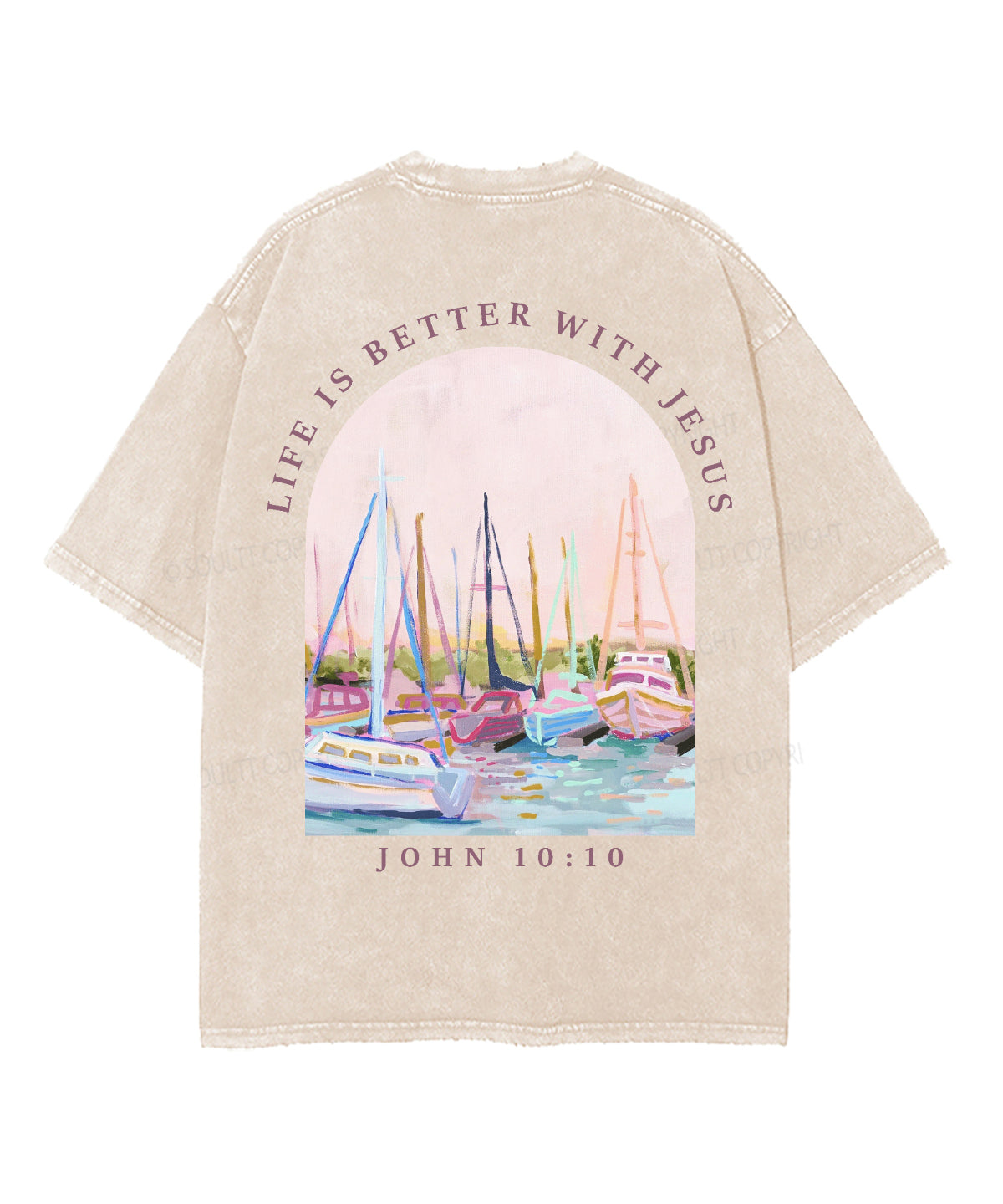 Life Is Better With Jesus Double Sided Unisex Washed Christian T-shirt