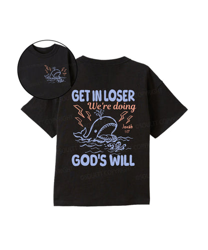 Kids We're Doing God's Will Double Sided Cotton Christian T-shirt
