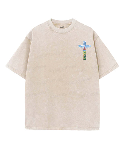 Fearfully And Wonderfully Made Double Sided Unisex Washed Christian T-shirt