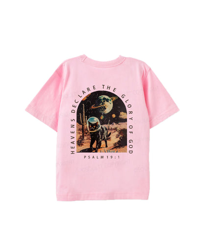 Kids Heavens Declare The Glory Of God Double Sided Cotton Christian T-shirt