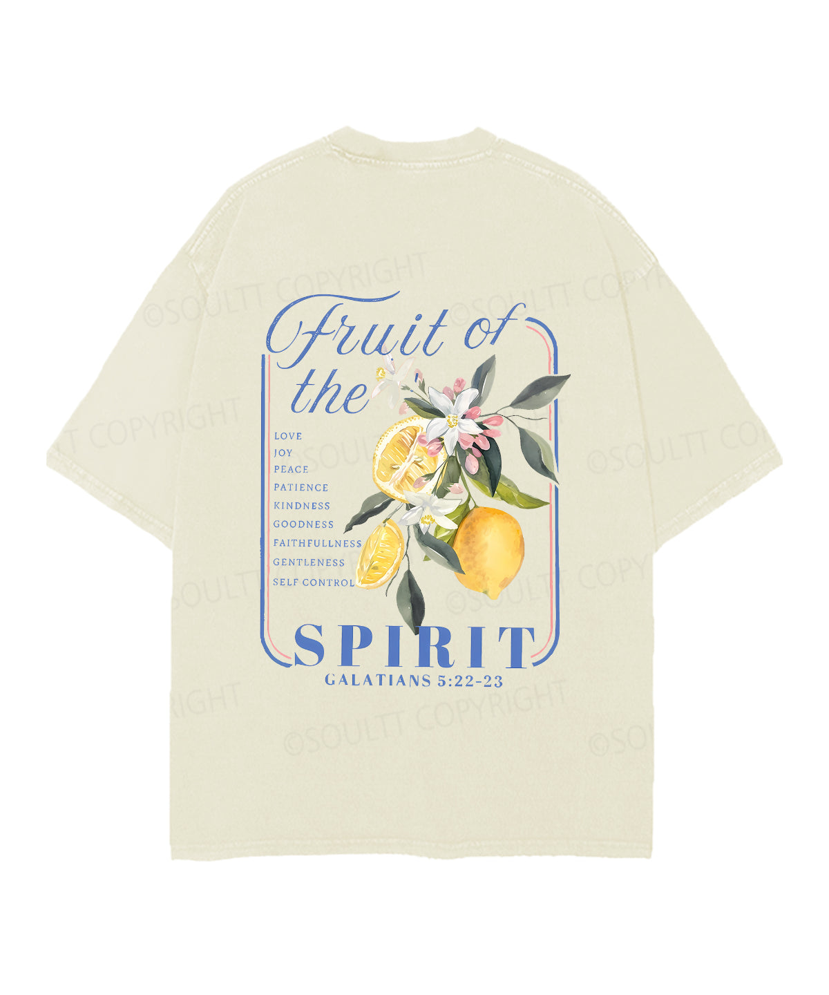 Fruit Of The Spirit Double Sided Unisex Christian Washed T-Shirt & Shorts