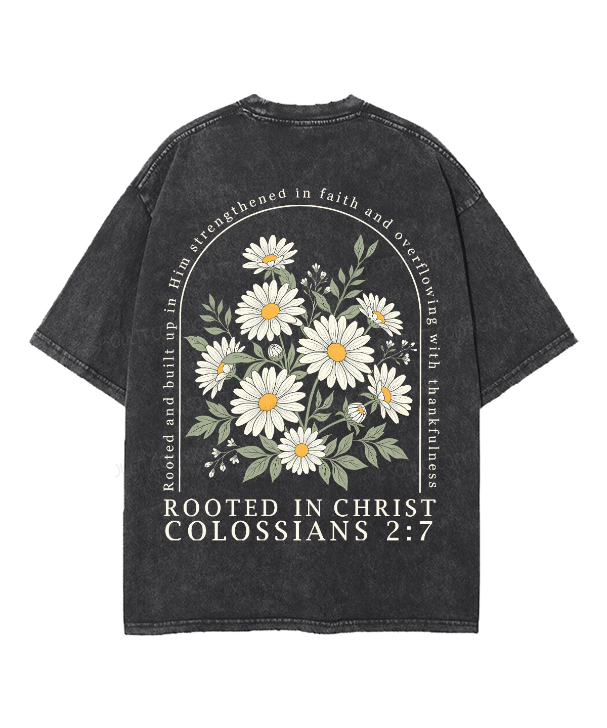 Rooted In Christ Double Sided Unisex Washed Christian T-shirt