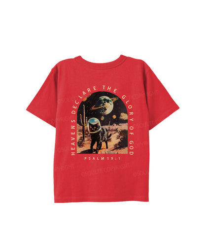 Kids Heavens Declare The Glory Of God Double Sided Cotton Christian T-shirt