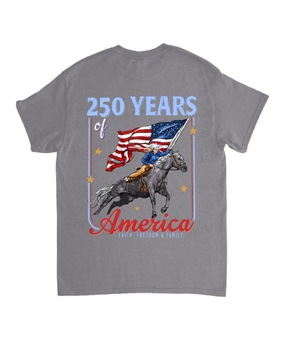 250 Years America Anniversary Double Sided Unisex Cotton Christian T-Shirt