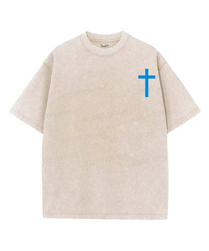 Loves Jesus And America Double Sided Unisex Washed Christian T-shirt