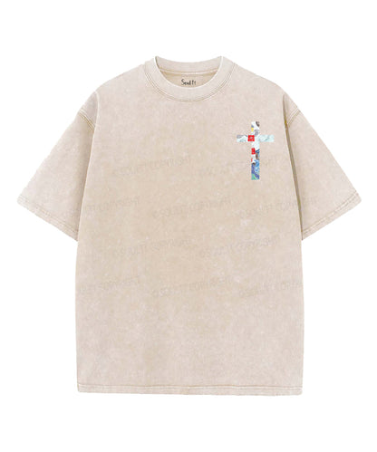 Light Of The World Double Sided Unisex Washed Christian T-shirt