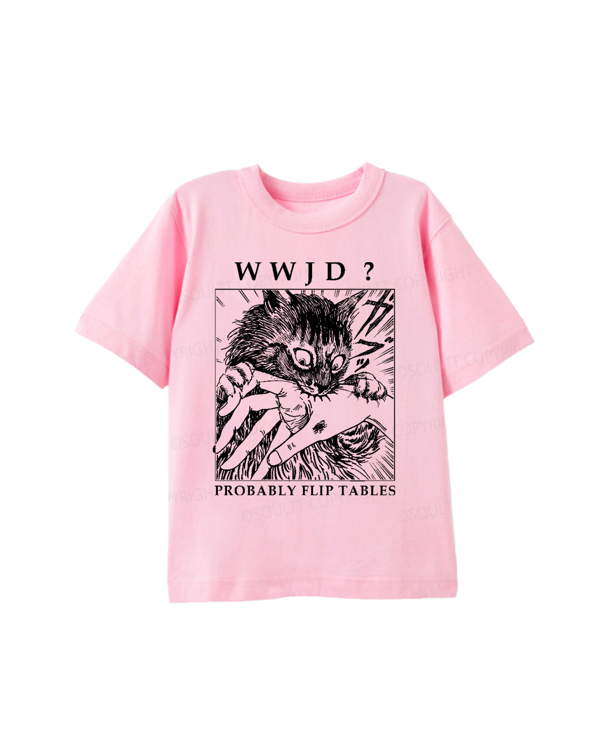 Kids WWJD? Probably Flip Tables Cotton Christian T-shirt