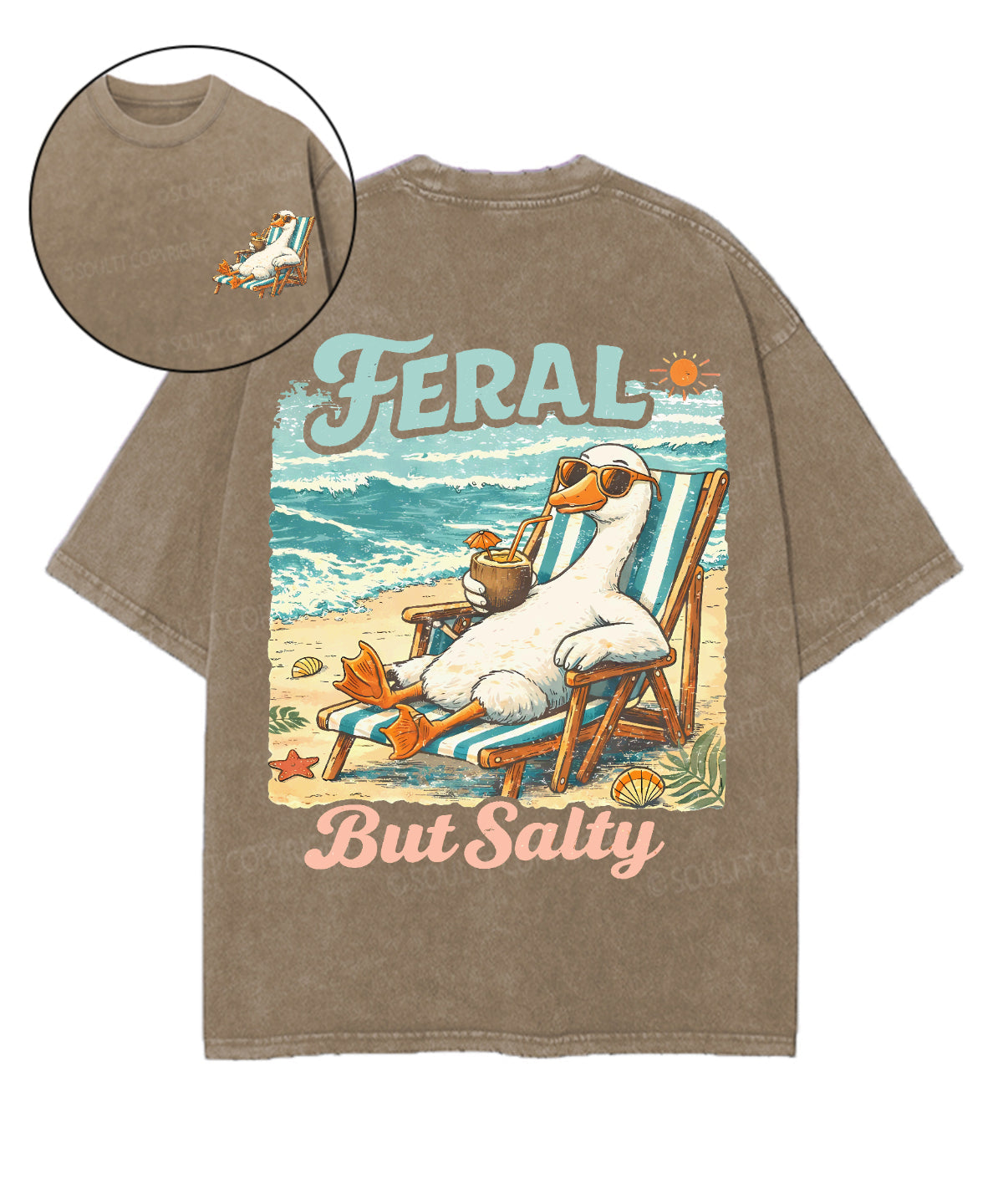 Feral But Salty Double Sided Unisex Washed Christian T-shirt