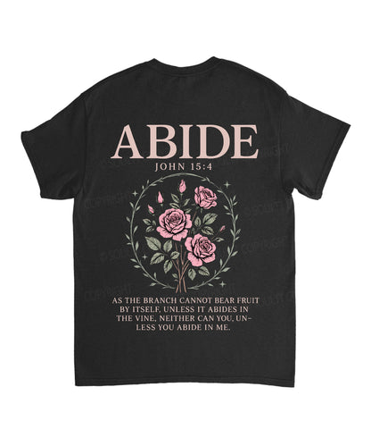 Abide Double Sided Unisex Cotton Christian T-Shirt