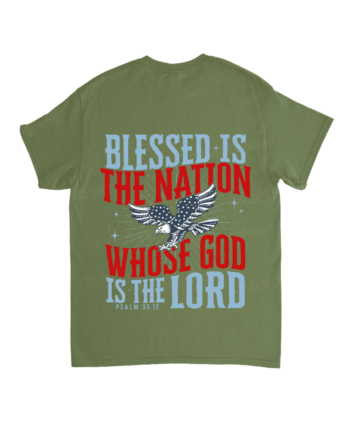 Blessed Is The Nation Whose God Is The Lord Double Sided Unisex Cotton Christian T-Shirt